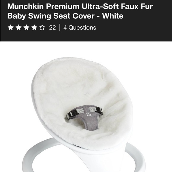 Munchkin Swing Premium Seat Cover White Faux Fur - Picture 1 of 2